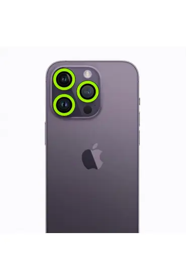  İphone 13 Pro Neon Fosforlu Kamera Lens - Ürün Rengi : Turuncu