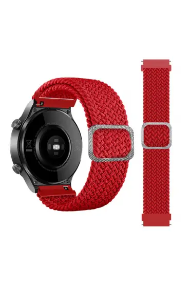  Watch 22mm Star Kordon - Ürün Rengi : Beyaz-Kırmızı