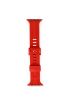  Apple Watch 44mm Kr408 Çizgili Silikon Kordon - Ürün Rengi : Kırmızı