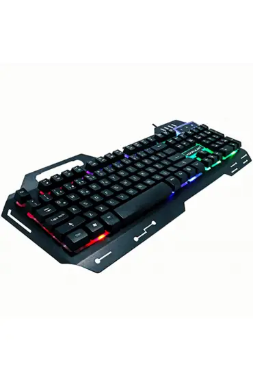  V1 Rgb Işıklı Metal Yüzey Türkçe Q Kablolu Gaming Klavye - Ürün Rengi : Siyah