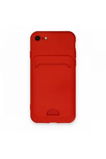  İphone 8 Kılıf Kelvin Kartvizitli Silikon - Ürün Rengi : Bordo