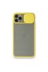  İphone 11 Pro Kılıf Palm Buzlu Kamera Sürgülü Silikon - Ürün Rengi : Sarı