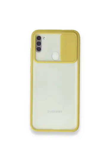  Samsung Galaxy A11 Kılıf Palm Buzlu Kamera Sürgülü Silikon - Ürün Rengi : Pembe