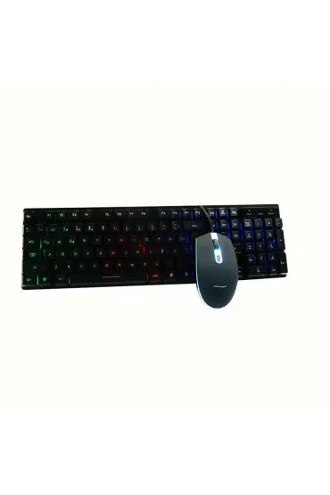  Km99 Türkçe Q Rgb Işıklı Gaming Klavye Mouse Set - Ürün Rengi : Siyah