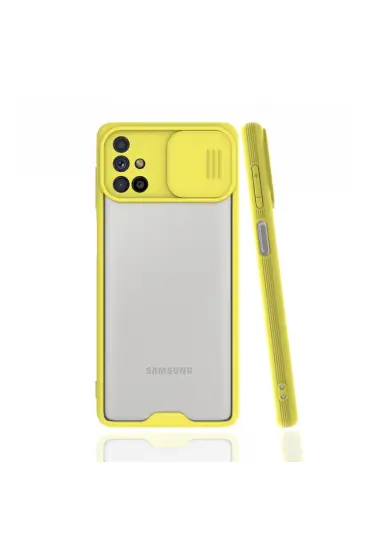  Samsung Galaxy M51 Kılıf Platin Kamera Koruma Silikon - Ürün Rengi : Sarı