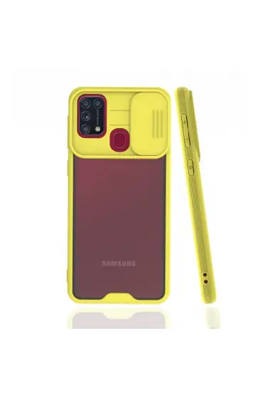  Samsung Galaxy M31 Kılıf Platin Kamera Koruma Silikon - Ürün Rengi : Sarı