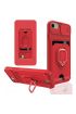  İphone 7 Kılıf Zuma Kartvizitli Yüzüklü Silikon - Ürün Rengi : Kırmızı
