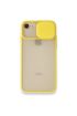  İphone Se 2020 Kılıf Palm Buzlu Kamera Sürgülü Silikon - Ürün Rengi : Sarı