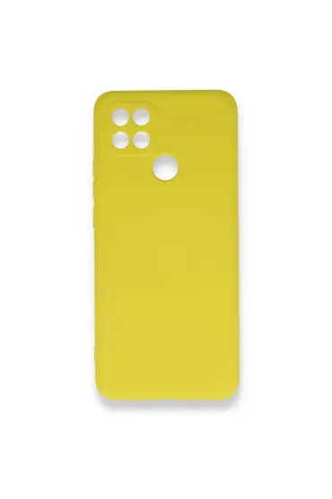  Oppo A15s Kılıf Nano İçi Kadife  Silikon - Ürün Rengi : Sarı