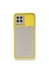  Samsung Galaxy M22 Kılıf Palm Buzlu Kamera Sürgülü Silikon - Ürün Rengi : Sarı