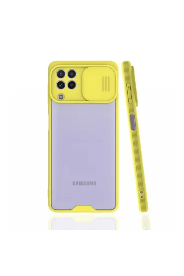  Samsung Galaxy A22 Kılıf Platin Kamera Koruma Silikon - Ürün Rengi : Sarı