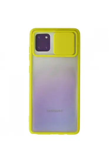  Samsung Galaxy A81 / Note 10 Lite Kılıf Palm Buzlu Kamera Sürgülü Silikon - Ürün Rengi : Lila