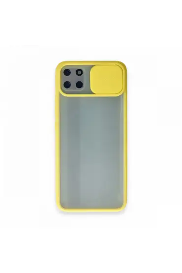  Realme C11 Kılıf Palm Buzlu Kamera Sürgülü Silikon - Ürün Rengi : Sarı
