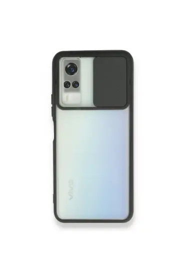  Vivo Y51 Kılıf Palm Buzlu Kamera Sürgülü Silikon - Ürün Rengi : Siyah