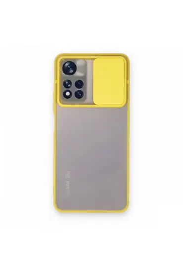  Xiaomi Poco M4 Pro 5g Kılıf Palm Buzlu Kamera Sürgülü Silikon - Ürün Rengi : Sarı