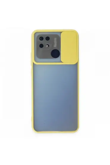  Xiaomi Redmi 10c Kılıf Palm Buzlu Kamera Sürgülü Silikon - Ürün Rengi : Sarı
