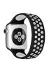  Apple Watch 42mm Ayarlı Delikli Silikon Kordon - Ürün Rengi : Siyah-Beyaz