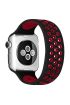  Apple Watch Ultra 49mm Ayarlı Delikli Silikon Kordon - Ürün Rengi : Kırmızı-Siyah