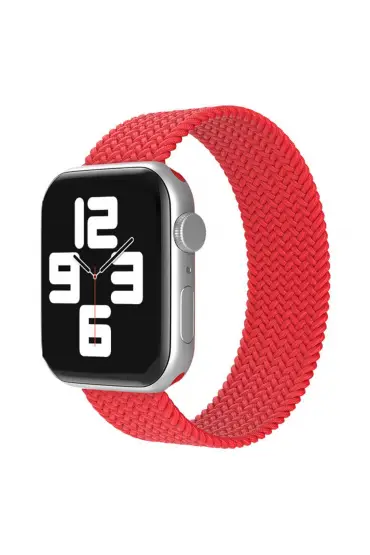  Apple Watch 42mm Ayarlı Solo Silikon Kordon - Ürün Rengi : Kırmızı