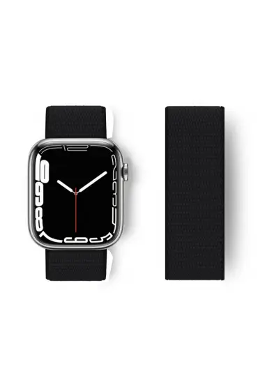  Apple Watch 42mm Hasırlı Cırtcırtlı Kordon - Ürün Rengi : Lacivert