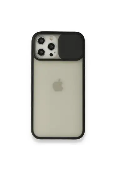  İphone 12 Pro Max Kılıf Palm Buzlu Kamera Sürgülü Silikon - Ürün Rengi : Lacivert
