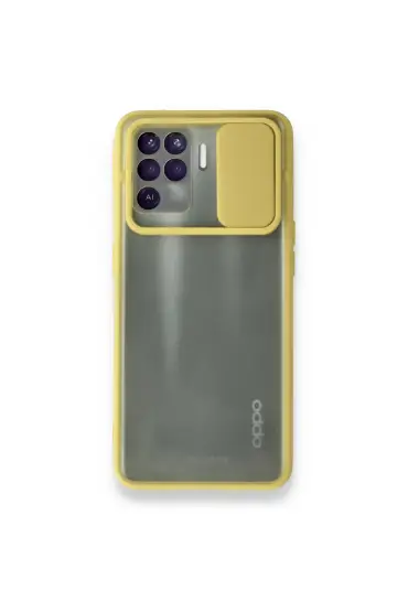 Oppo Reno 5 Lite Kılıf Palm Buzlu Kamera Sürgülü Silikon - Ürün Rengi : Lila
