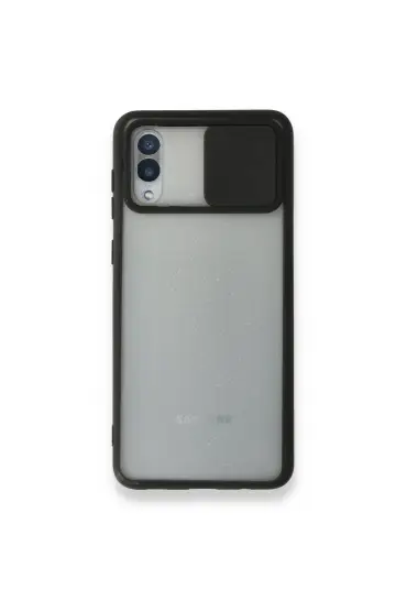  Samsung Galaxy A02 Kılıf Palm Buzlu Kamera Sürgülü Silikon - Ürün Rengi : Siyah
