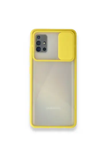 Samsung Galaxy A71 Kılıf Palm Buzlu Kamera Sürgülü Silikon - Ürün Rengi : Lacivert