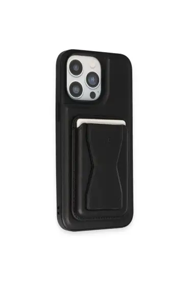  İphone 14 Pro Max Kılıf Hd Deri Luxury Magnet Kartvizitli Kapak - Ürün Rengi : Kahverengi