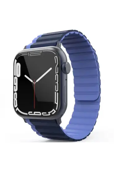  Apple Watch 42mm Movenchy Mo-wb1 Çift Renk Mıknatıslı Silikon Kordon - Ürün Rengi : Siyah-Sarı