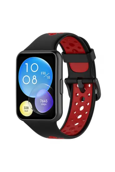  Huawei Watch Fit 2 Spor Delikli Kordon - Ürün Rengi : Siyah-Mavi