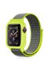  Apple Watch 42mm Hasırlı Cırtcırtlı Kasalı Kordon - Ürün Rengi : Siyah-Pembe