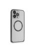  İphone 14 Pro Kılıf Metal Bumper Magneticsafe Kapak - Ürün Rengi : Gümüş