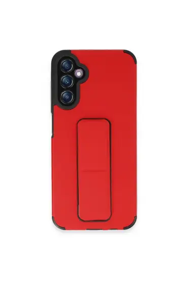  Samsung Galaxy A14 4g Kılıf Mega Standlı Silikon - Ürün Rengi : Kırmızı