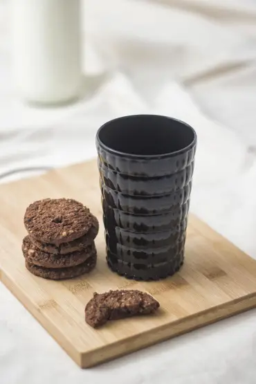 Akrilik Siyah Tekli Kısa Bardak & Su Meşrubat Kahve Yanı Bardağı 400 ml ( Cam Değildir )