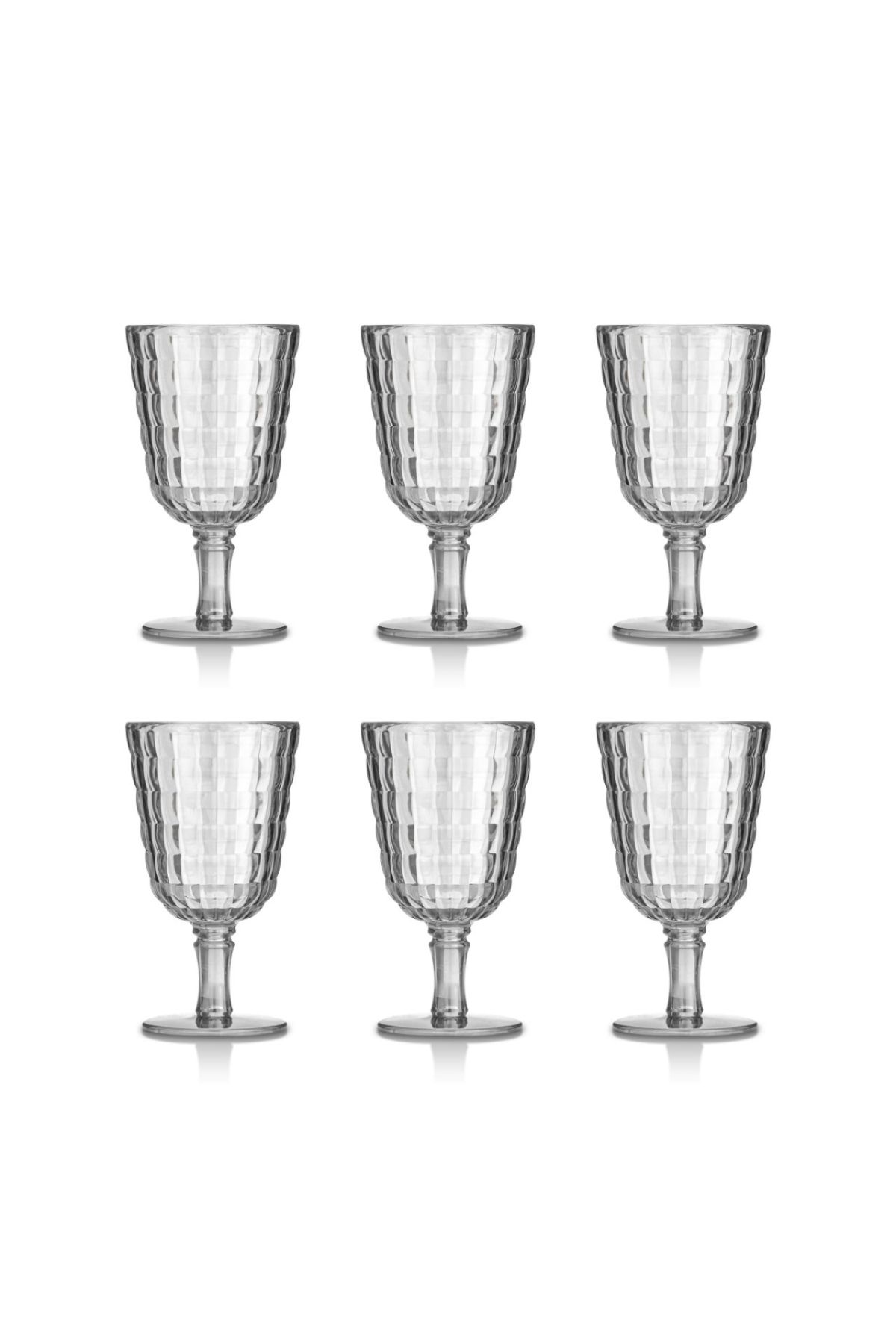 Akrilik Şeffaf 6'lı Kadeh & Su Meşrubat Kahve Yanı Bardağı 450 ml ( Cam Değildir )