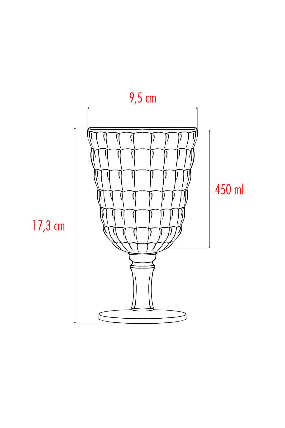 Akrilik Şeffaf 6'lı Kadeh & Su Meşrubat Kahve Yanı Bardağı 450 ml ( Cam Değildir )