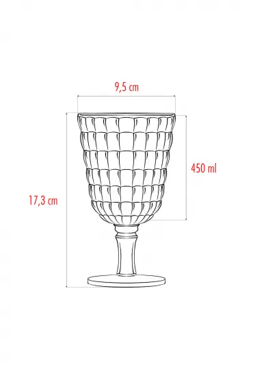 Akrilik Beyaz 6'lı Kadeh & Su Meşrubat Kahve Yanı Bardağı 450 ml ( Cam Değildir )