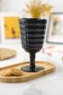 Akrilik Siyah 6'lı Kadeh & Su Meşrubat Kahve Yanı Bardağı 450 ml ( Cam Değildir )
