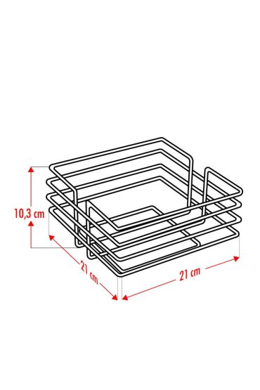 Ekmeklik Ekmek Sepeti Çok Amaçlı Metal Kutu Lüx Gold Paslanmaz Sepet Siyah Kumaş 