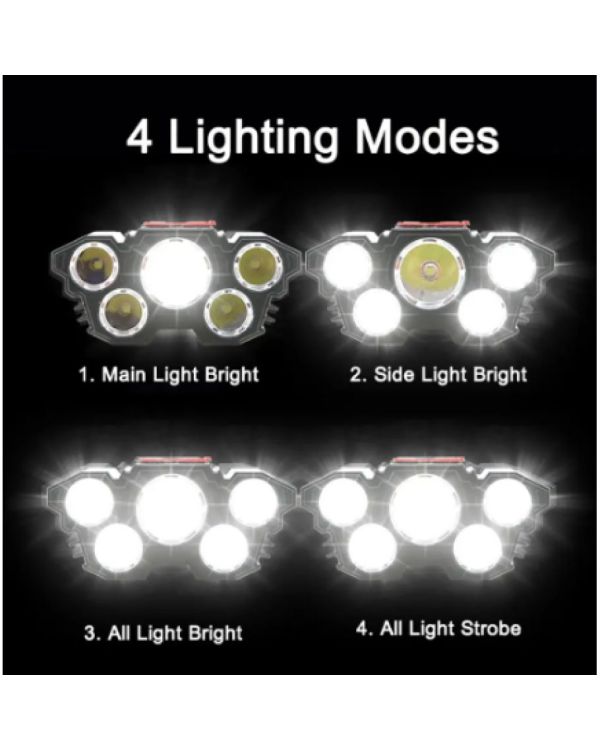5 Led'li Usb Şarjlı Kafa Lambası P-T21