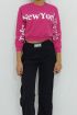  199 Baskılı Sweatshirt Fuşya