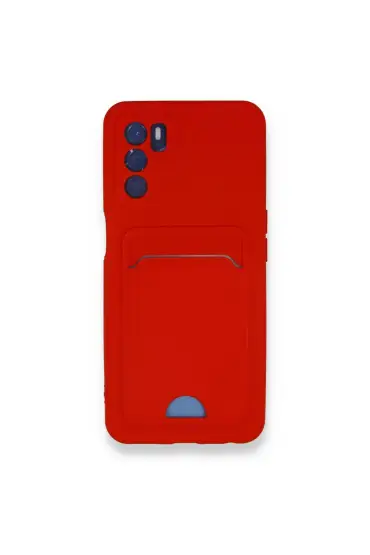  Oppo A16 Kılıf Kelvin Kartvizitli Silikon - Ürün Rengi : Kırmızı
