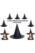 Halloween Siyah Renk Parlak Dralon Cadı Şapkası Yetişkin ve Çocuk Uyumlu 6 Adet  