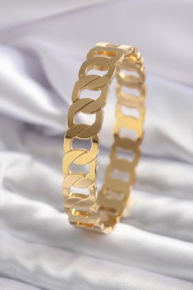   316L Çelik Gold Renk Kalın Zincir Model Kadın Kelepçe