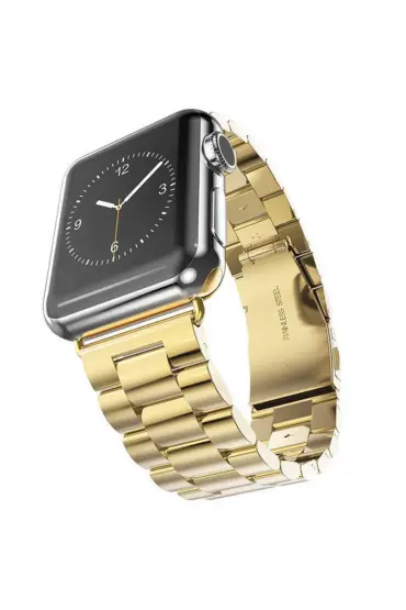  Apple Watch 41mm Metal Baklalı Kordon - Ürün Rengi : Gümüş-Siyah