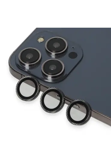  Urr İphone 14 Pro Max Rhomb Snakeskin Ar Kamera Lens Koruyucu - Ürün Rengi : Siyah