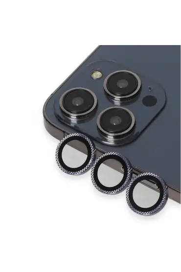  Urr İphone 14 Pro Rhomb Snakeskin Ar Kamera Lens Koruyucu - Ürün Rengi : Gümüş