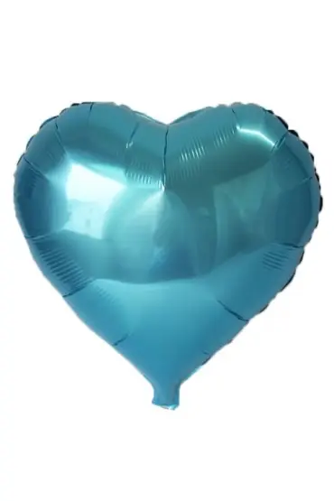  Açık Mavi Kalp Folyo Balon 45 Cm.