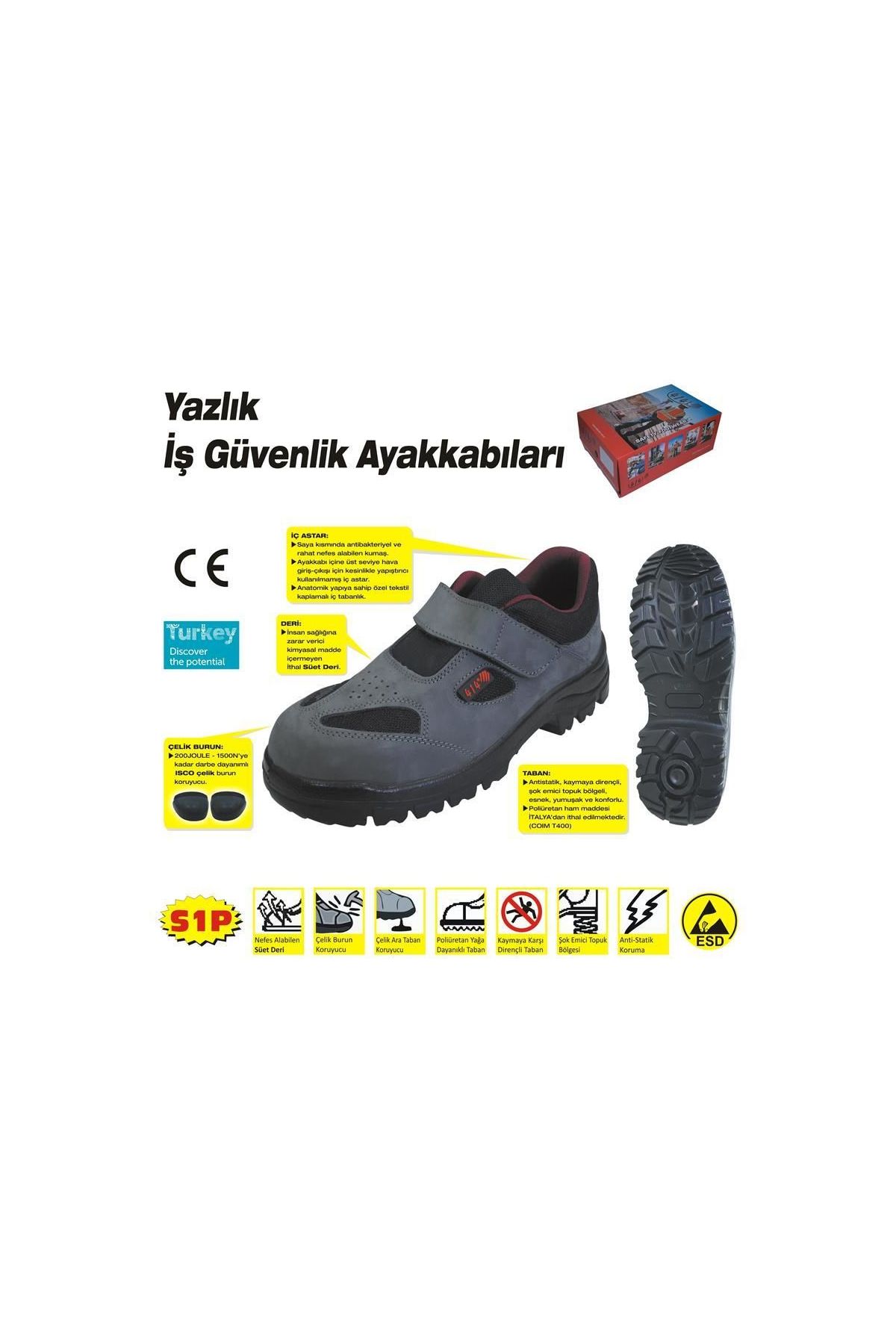 202 414 YAZLIK S1 42 No Çelik Burunlu Ayakkabı